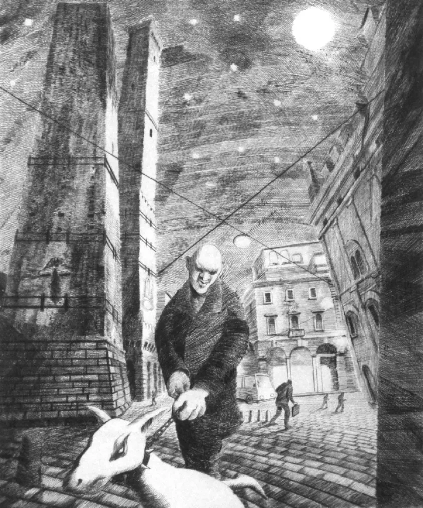 干刻版画 Grasselli - Visione notturna