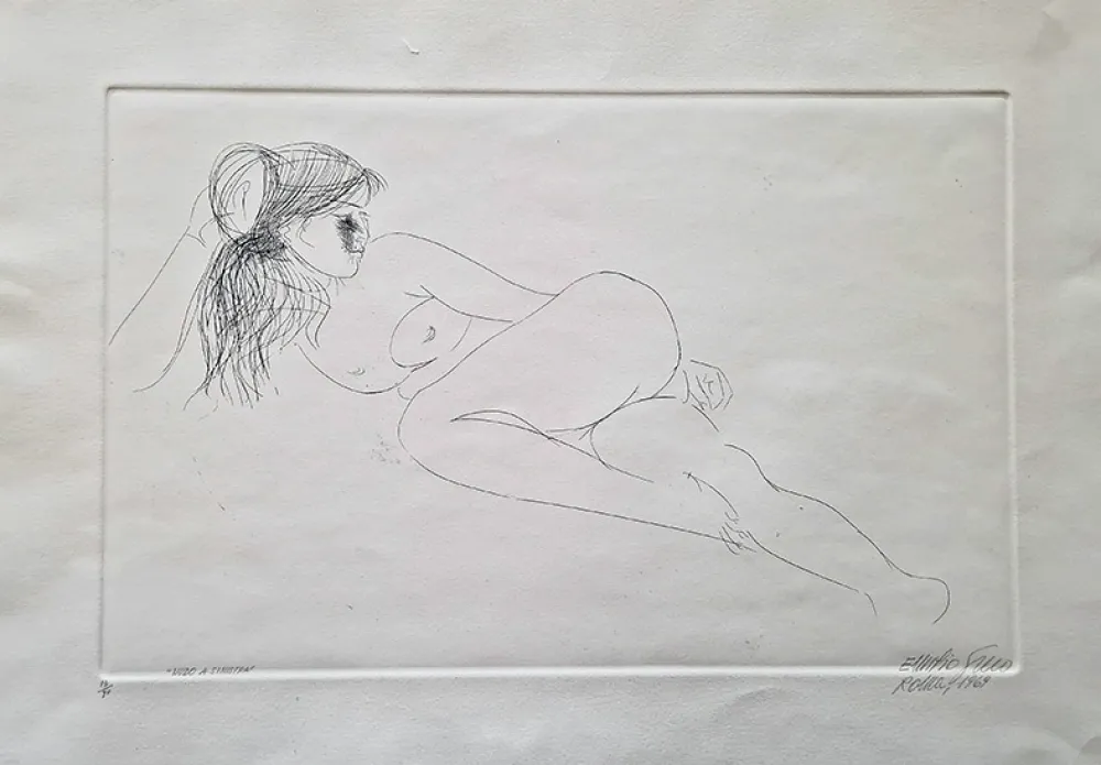 蚀刻版画 Greco - Nudo a sinistra