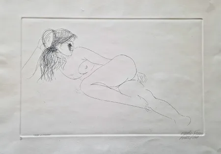 蚀刻版画 Greco - Nudo a sinistra