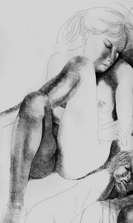 蚀刻版画 Greco - Nudo seduto