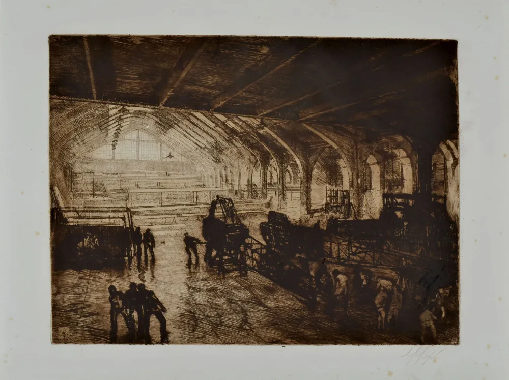 蚀刻版画 Greppi - AIRCRAFT CONSTRUCTION SITE, 1915-1918