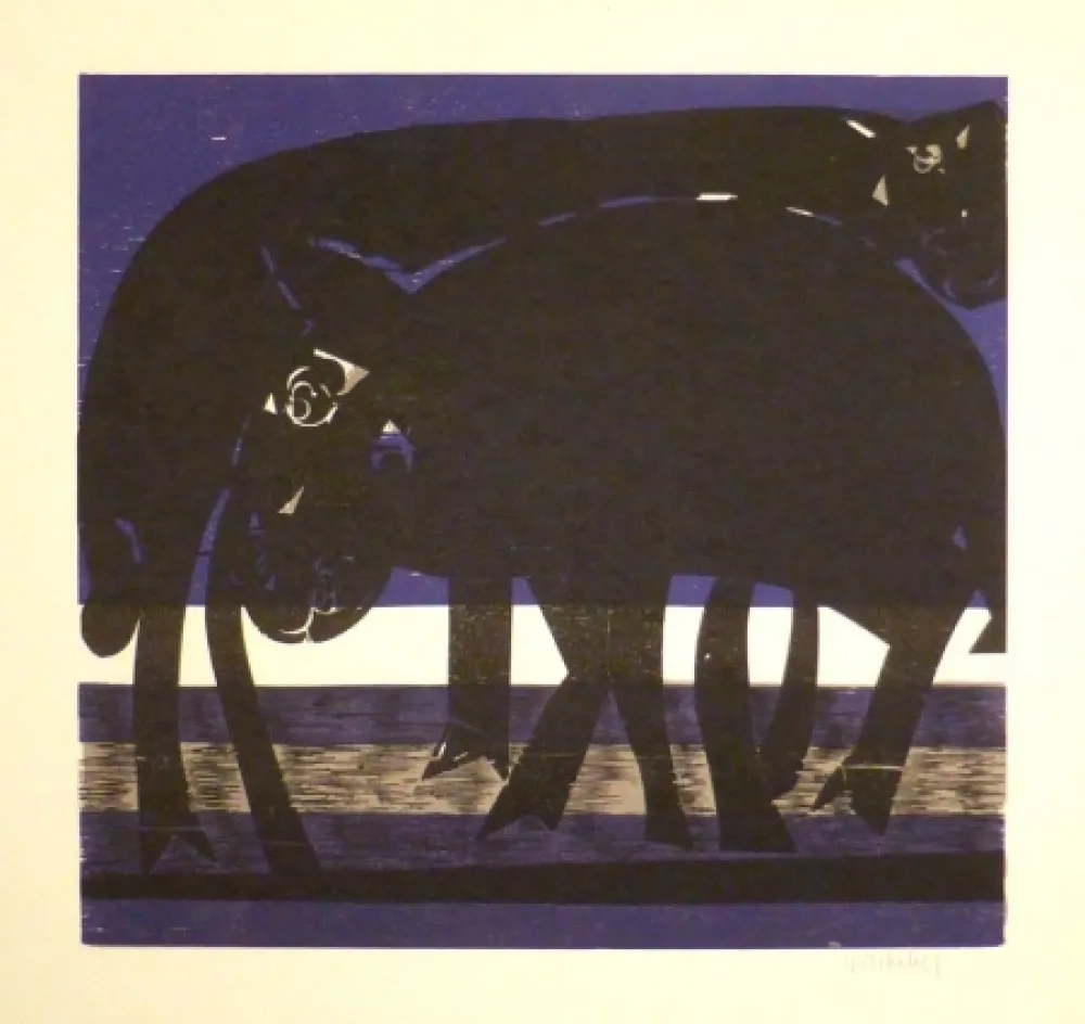 木刻 Grieshaber - Tiefebene