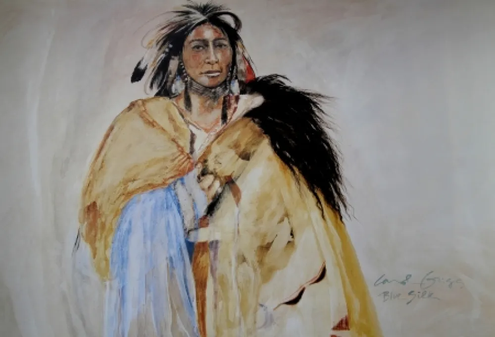 胶版印刷 Grigg - SOIE BLEUE - Indiens d'Amérique / Native Americans - Cherokee