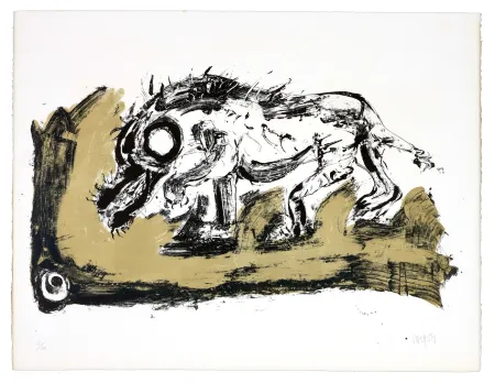 石版画 Grinberg - Le changement en Cain (Caïnabel)