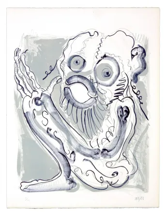 石版画 Grinberg -  Le changement en petit prophète