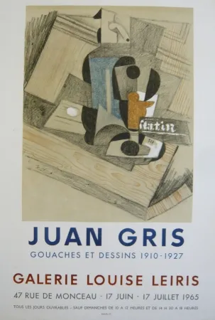 海报 Gris  - Affiche exposition  galerie Louise Leiris