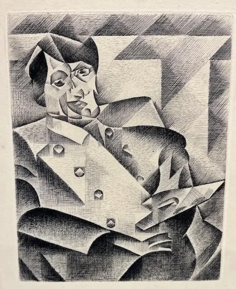 蚀刻版画 Gris  - Portrait of Picasso