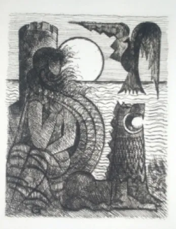 干刻版画 Gromaire - Bord de mer