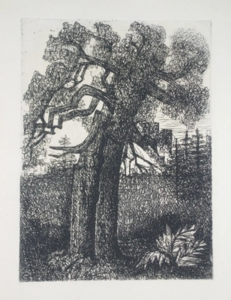 干刻版画 Gromaire - Le chêne