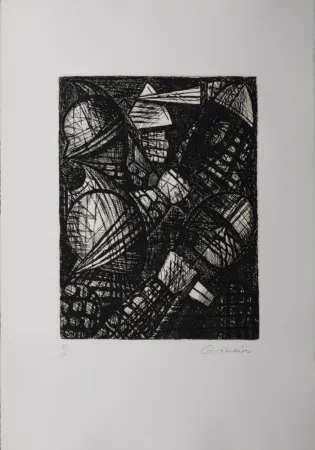 蚀刻版画 Gromaire - Le combat, 1958