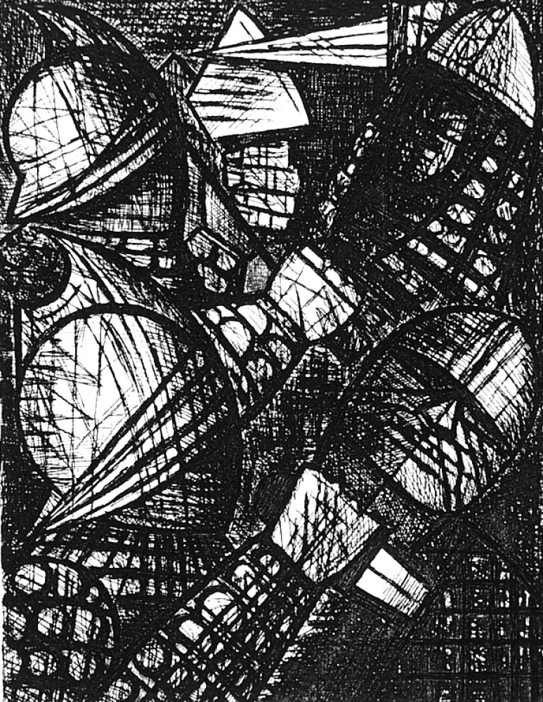 蚀刻版画 Gromaire - Le combat