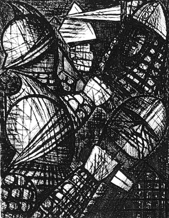 蚀刻版画 Gromaire - Le combat