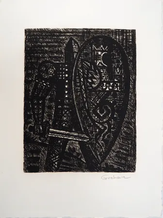 蚀刻版画 Gromaire - Macbeth: la révolte du chevalier