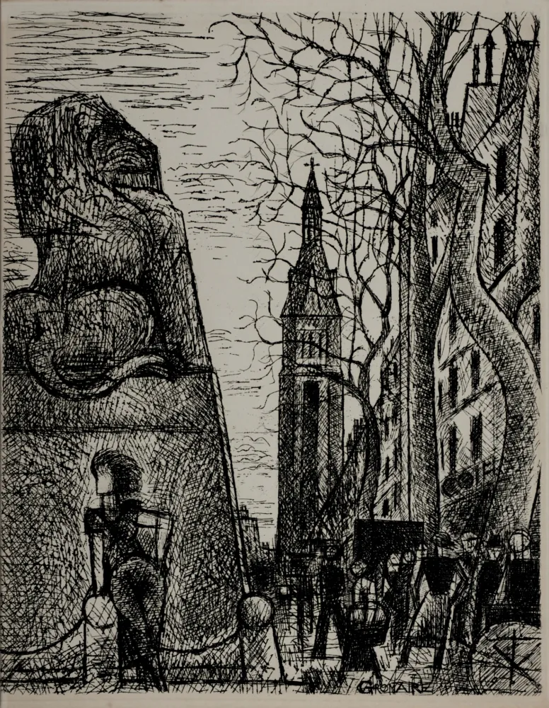 版画 Gromaire - Paris 1937 : Petit-Montrouge