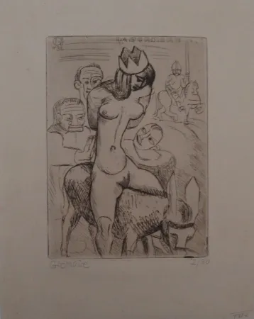 版画 Gromaire - Sorcière sur un âne