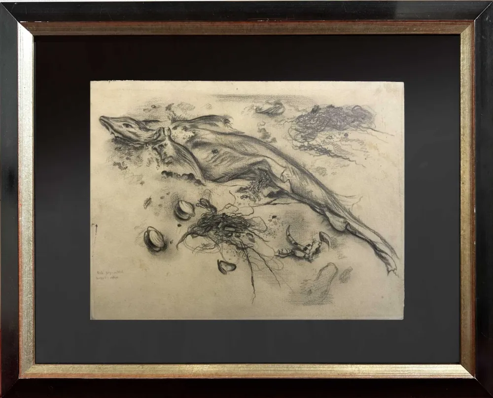 无技术 Grosz - STRANDGUT Original pencil drawing on paper