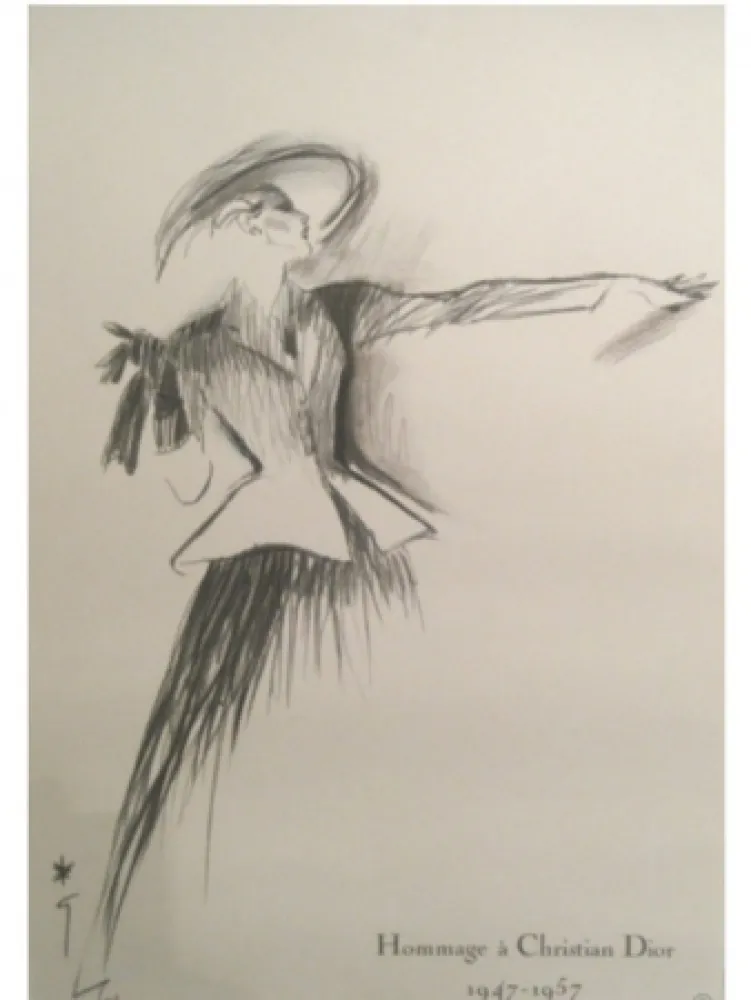 石版画 Gruau - HOMMAGE A CHRISTIAN DIOR