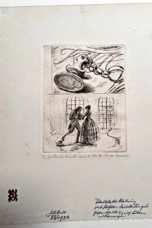 蚀刻版画 Gruner - Probedrucke zu Adelbert Stifter 