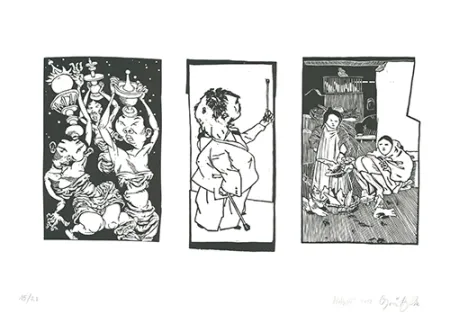 油毡版画 Grützke - Bilder aus Bongs Stall