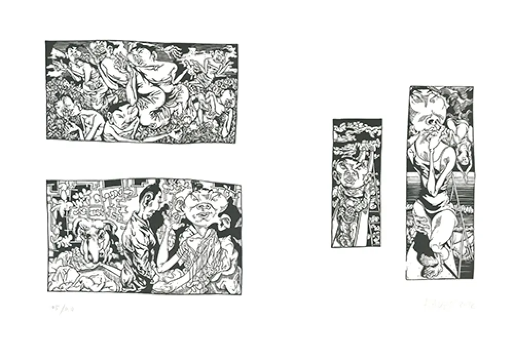 油毡版画 Grützke - Bilder aus Bongs Stall