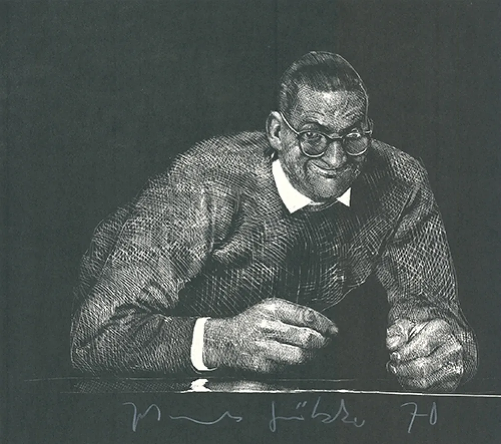 油毡版画 Grützke - Selbstportrait II