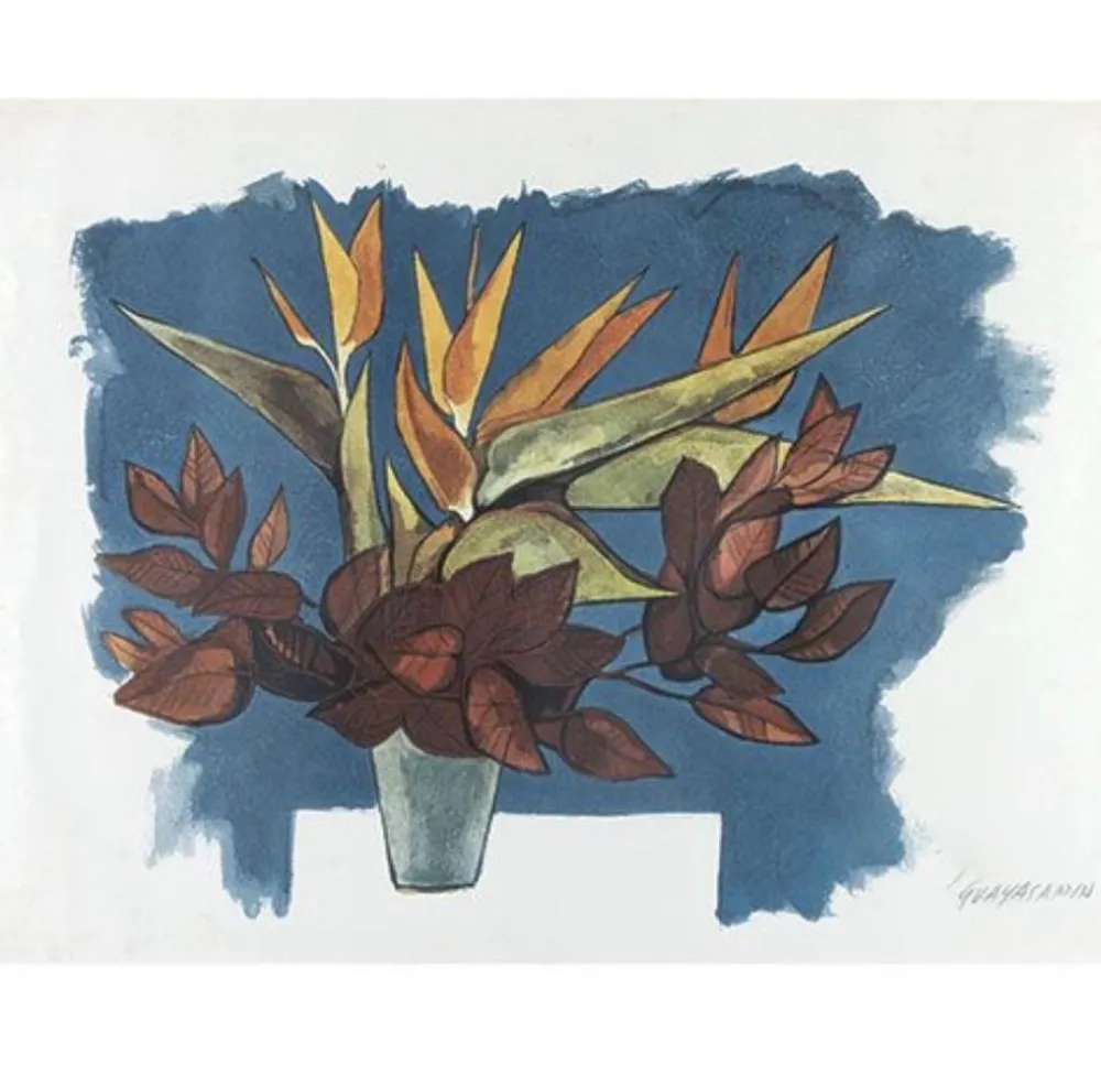 蚀刻版画 Guayasamin - Flor de Orquídea