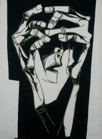 版画 Guayasamin - Las manos del terror variante