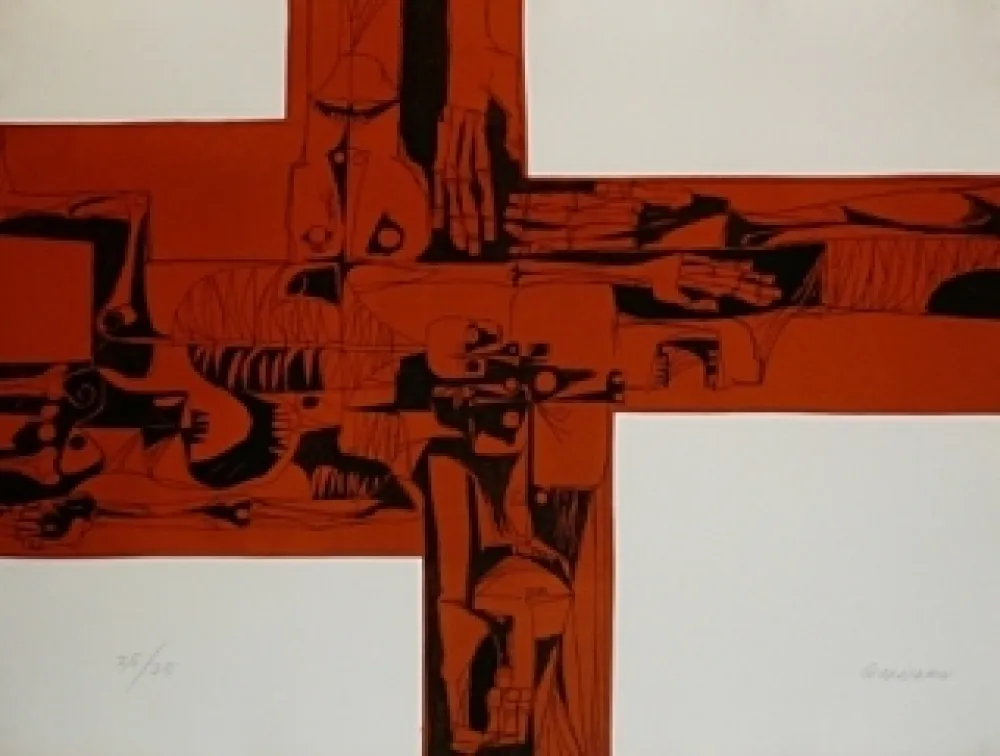 版画 Guayasamin - Lidice 2