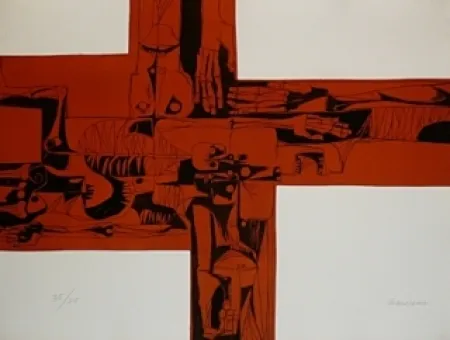 版画 Guayasamin - Lidice 2