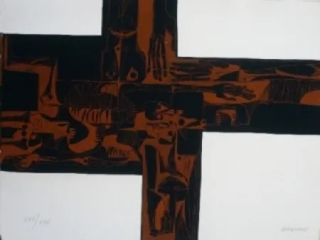 版画 Guayasamin - Lidice 2 variante