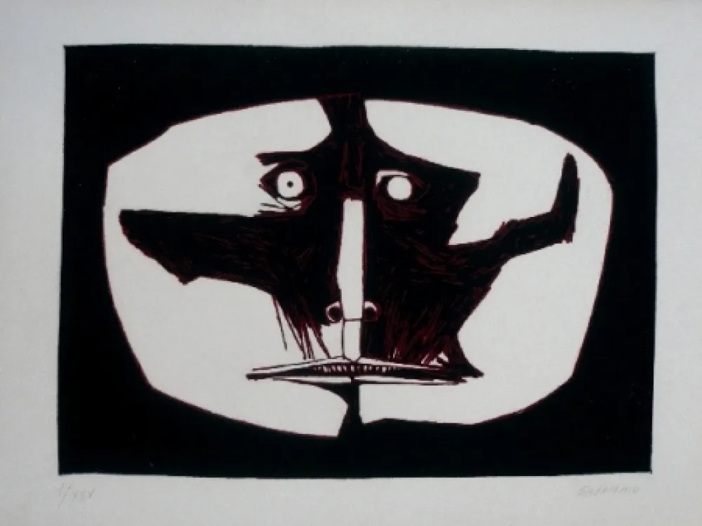 版画 Guayasamin - Mascara 1 variante
