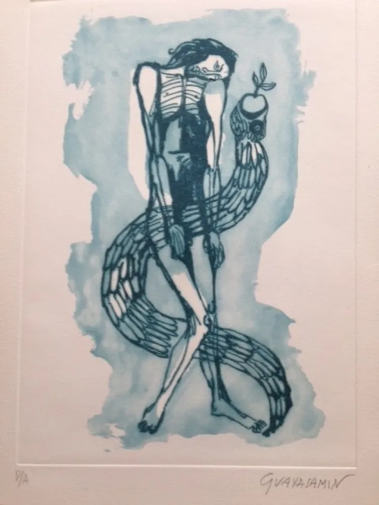 蚀刻版画 Guayasamin - Serpiente del Paraíso