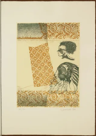 蚀刻版画 Guerreschi - Il tessuto