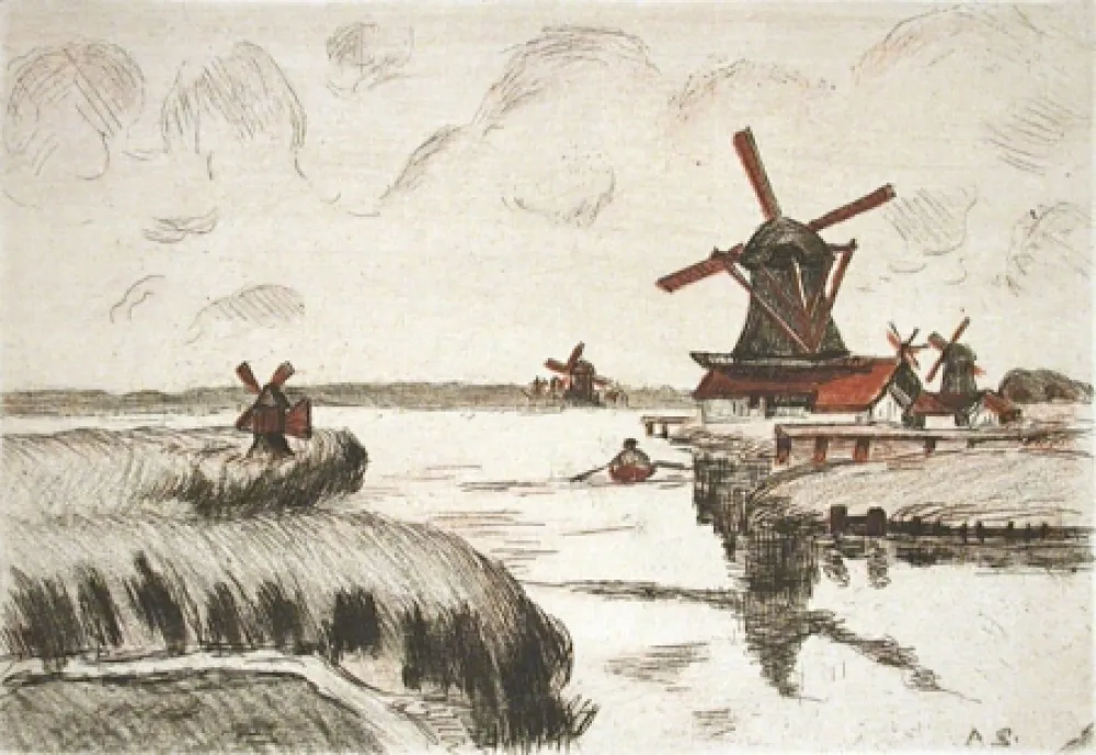 版画 Guillaumin - En Hollande