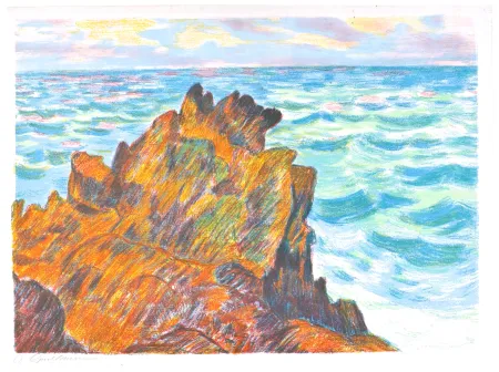 石版画 Guillaumin - Les Roches Rouges