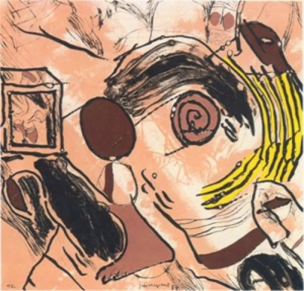 复数作品 Guinovart - A tu violencia granate, sordomudos en la penumbra.