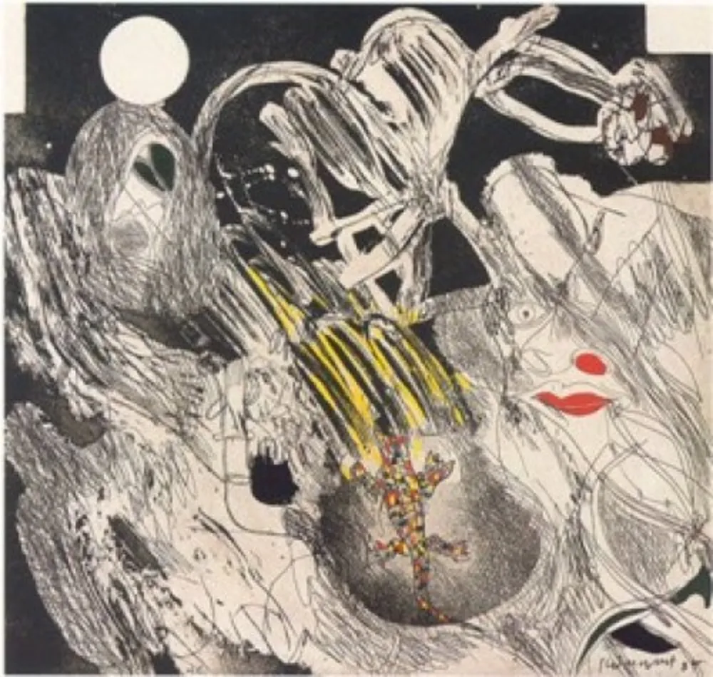 复数作品 Guinovart - Asesinado por el cielo, entre las formas que van..