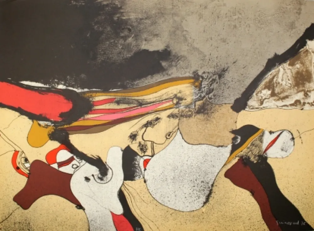 石版画 Guinovart - Cap a fora