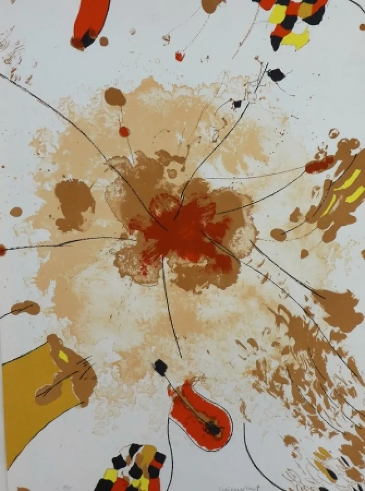 石版画 Guinovart - Com la roda