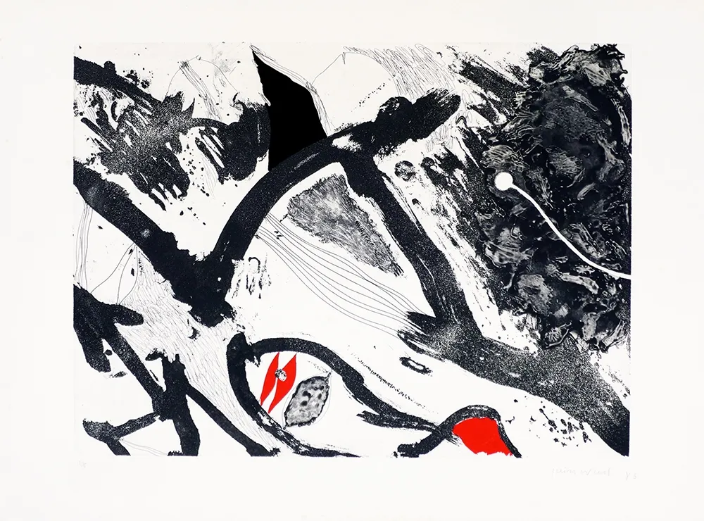 版画 Guinovart - Escala en negro