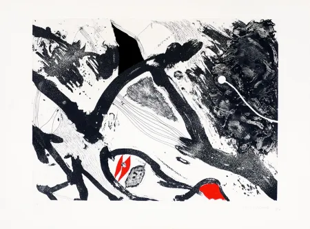 版画 Guinovart - Escala en negro