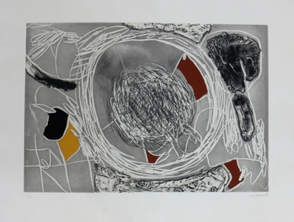 版画 Guinovart - Imatges de temps 4