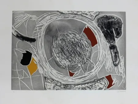 版画 Guinovart - Imatges de temps 4