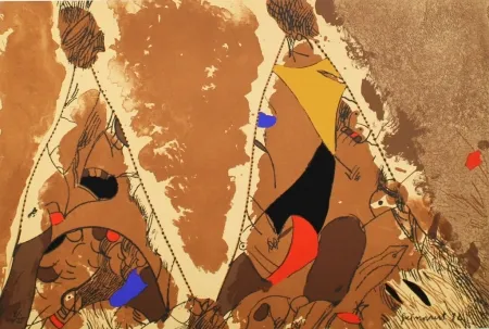 石版画 Guinovart - Les pires