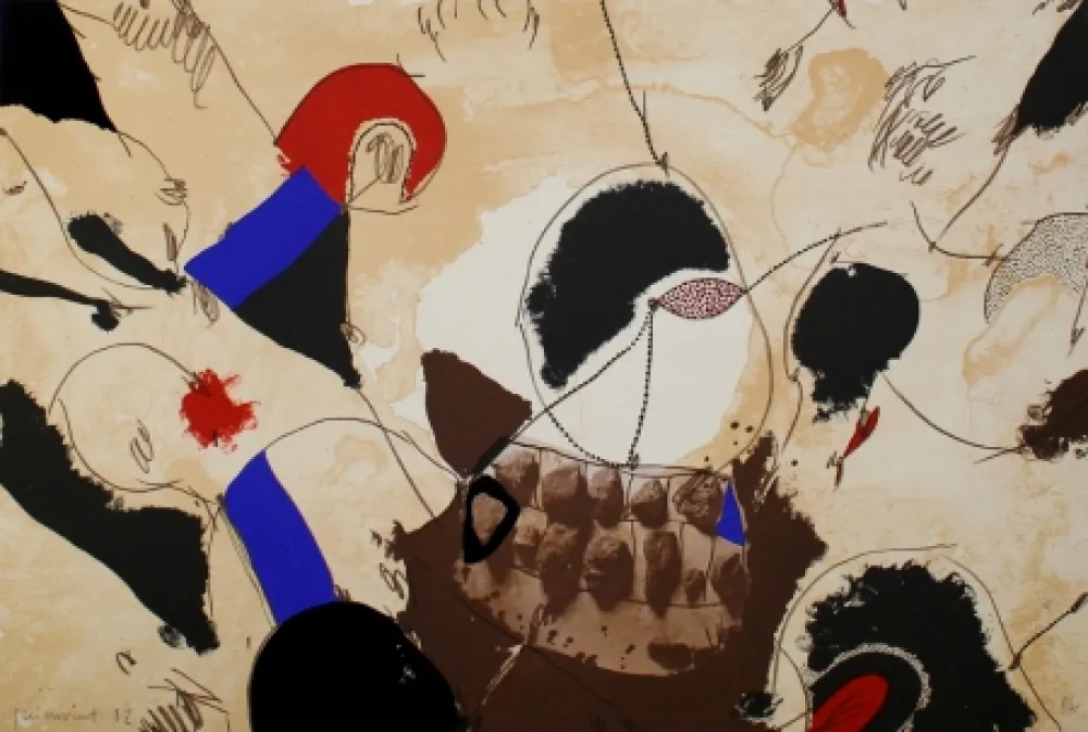 石版画 Guinovart - Pedres i dents