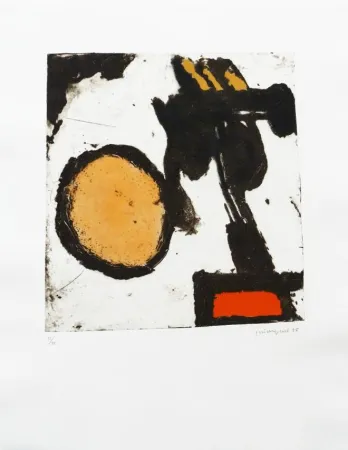 版画 Guinovart - Sèpia i taronja