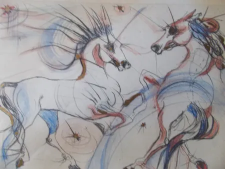 版画 Guiny - Les chevaux de Jupiter