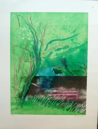 石版画 Guiramand - Le Fleuve sous les Feuillages