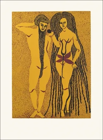石版画 Gurbuz - Adam et Eve