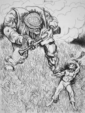 蚀刻版画 Guttuso - David 1968